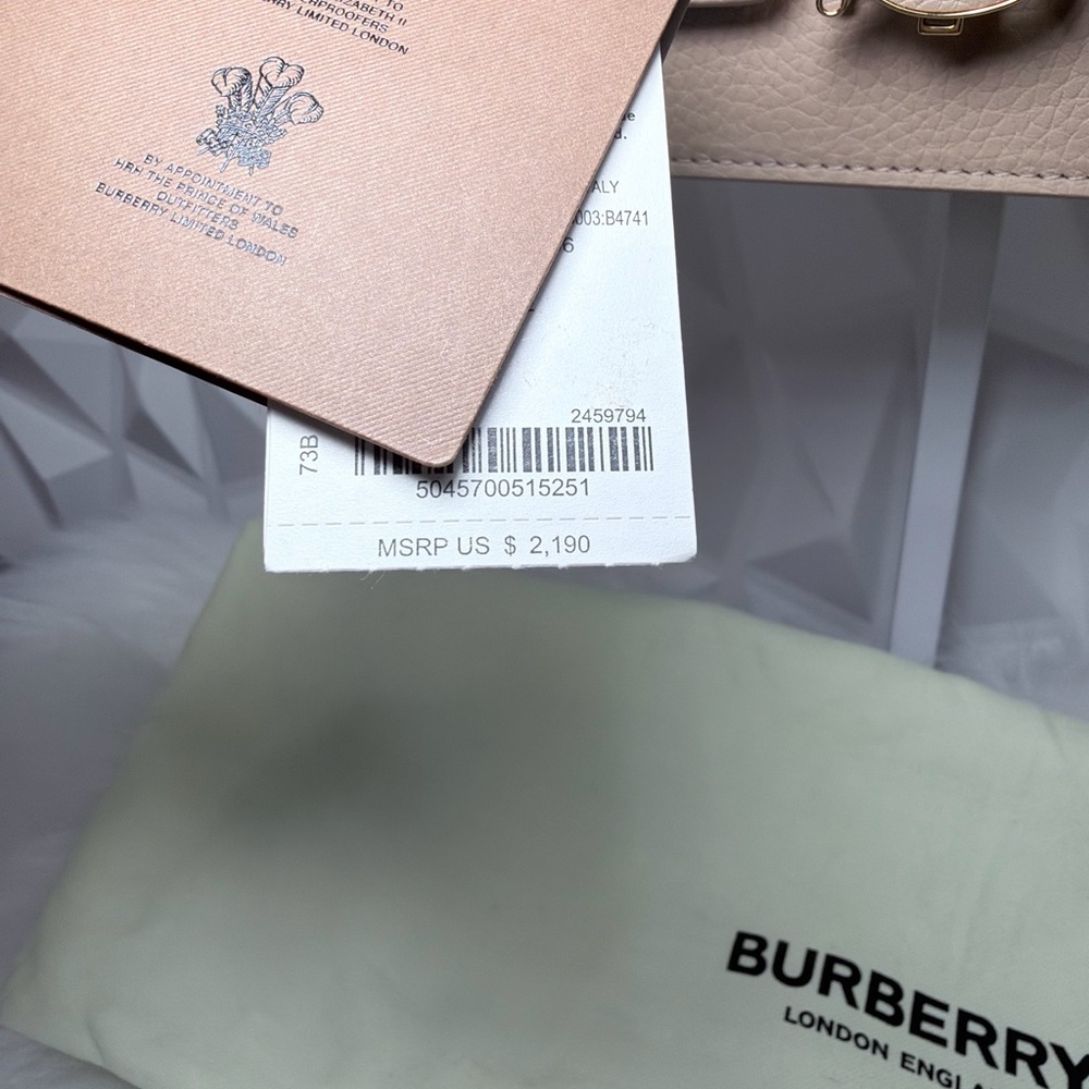 NWT Burberry Tan Leather Crossbody Bag - Picture 9 of 12